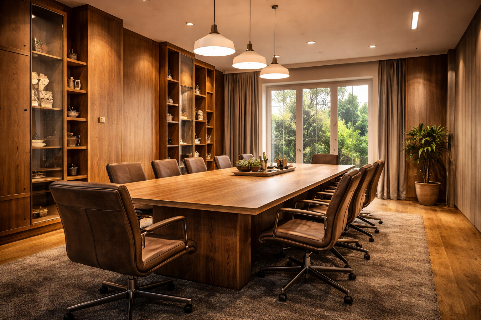 Besprechungsraum mit Holzinterieur