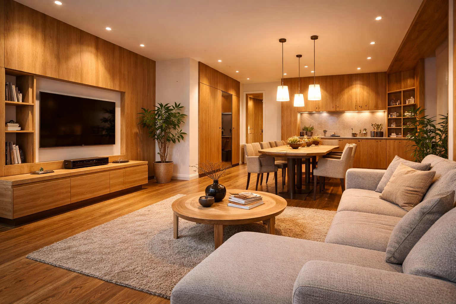 Heller Innenraum mit Holzdetails